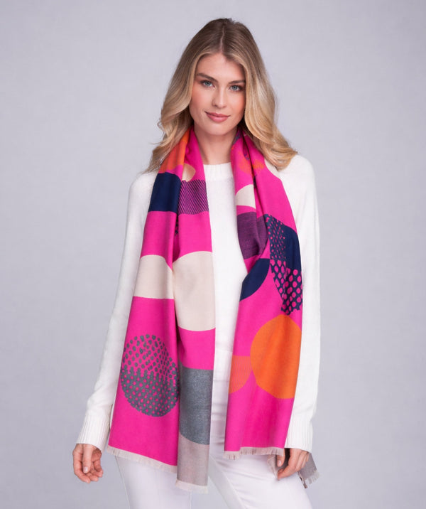 Abstract Print Oversized Scarf 