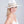 White/Grey Fedora Hat with Metallic Striped Band and Shimmer Trim