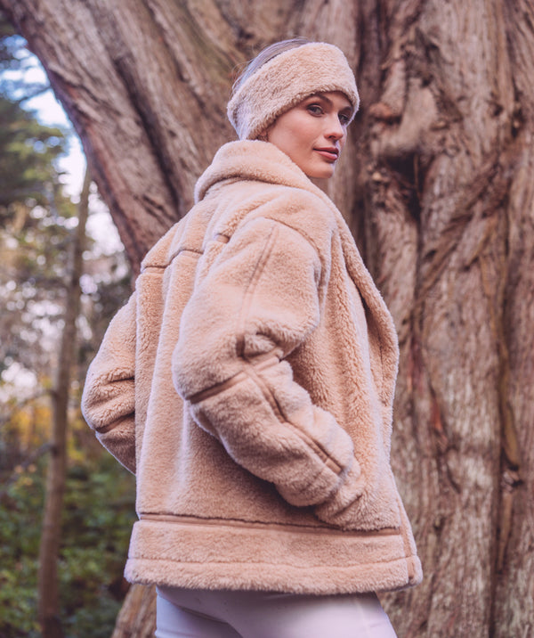 Charleston - Camel Faux Shearling Cropped Coat