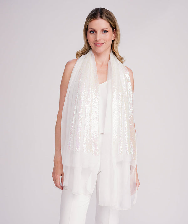 Kristallschal – Schillerndes Weiß