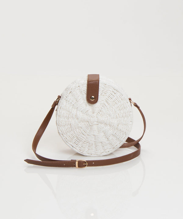 Coco – White Round Crossbody Bag