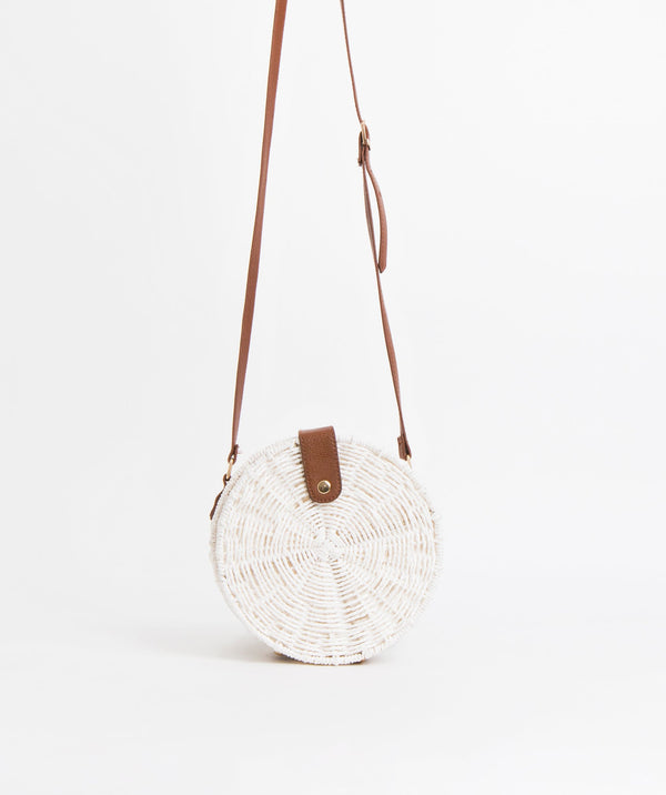 Coco – White Round Crossbody Bag