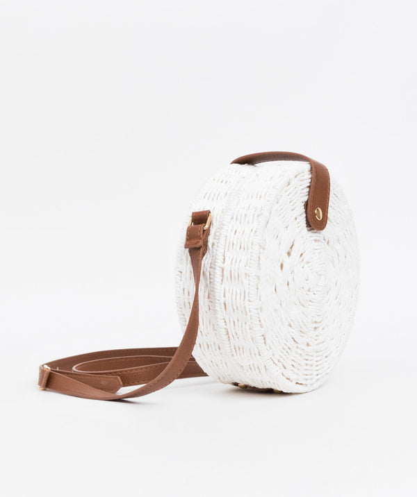 Coco – White Round Crossbody Bag