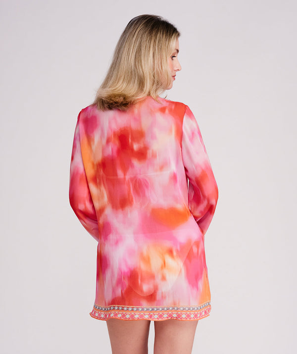 Contessa - Saída de praia embelezada rosa choque