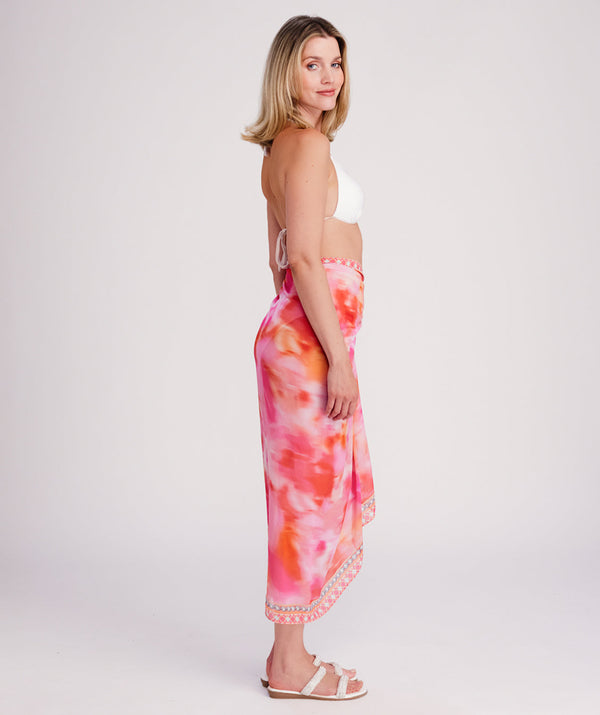 Contessa - Hot Pink Printed Beach Sarong
