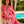 Pink Floral Print Midi Length Cover Up with Beaded Embellishment .