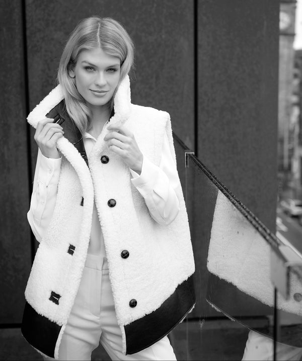 Cosette - Faux Shearling Double Breasted Coat