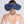 Navy and White Wide Brim Woven Straw Visor