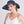 Navy and White Wide Brim Woven Straw Visor