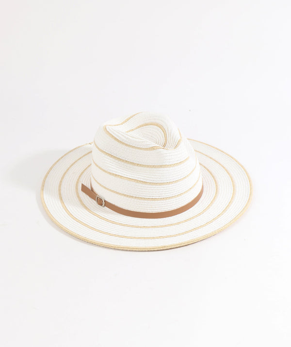 Striped Summer Fedora_White-Natural