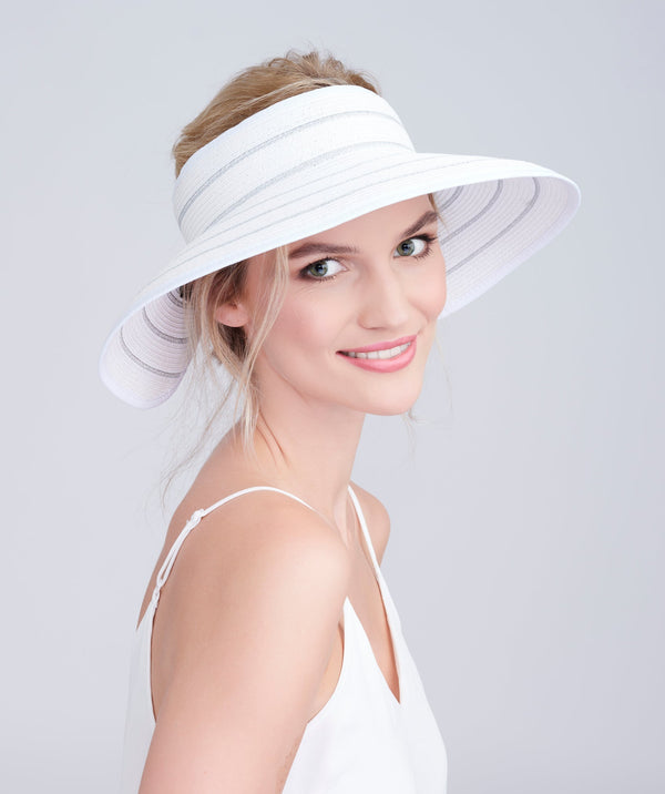 Cruise - Visor enroulé en argent blanc avec large bord