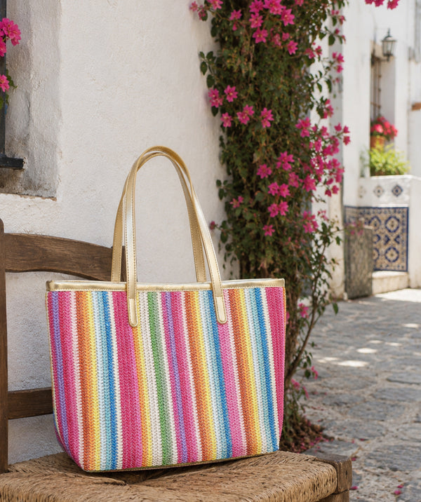 Delfina - Stripe Beach Bag