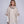 Dakota - Beige Striped Wrap with Faux Fur Trim