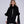 Dakota - Black Striped Wrap with Faux Fur Trim