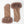 Camel Faux Suede Glove with Bow Embellishment and Fur