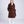 Brown Faux Fur Coat with Button Closure and Waist Belt