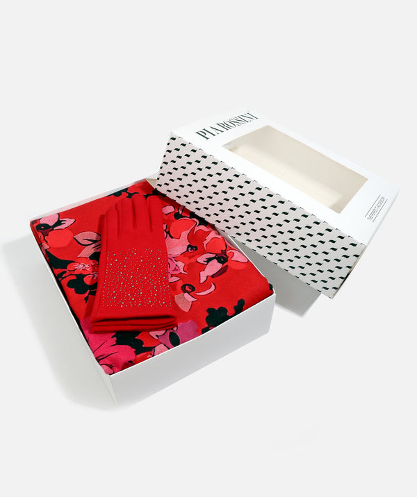 Gift Box - Marlowe Scarf - Red & Miranda Glove - Red