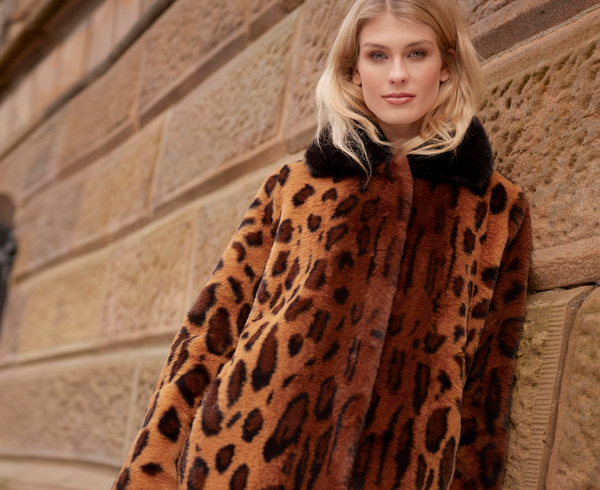Gigi - Leopard Print Longline Faux Fur Coat