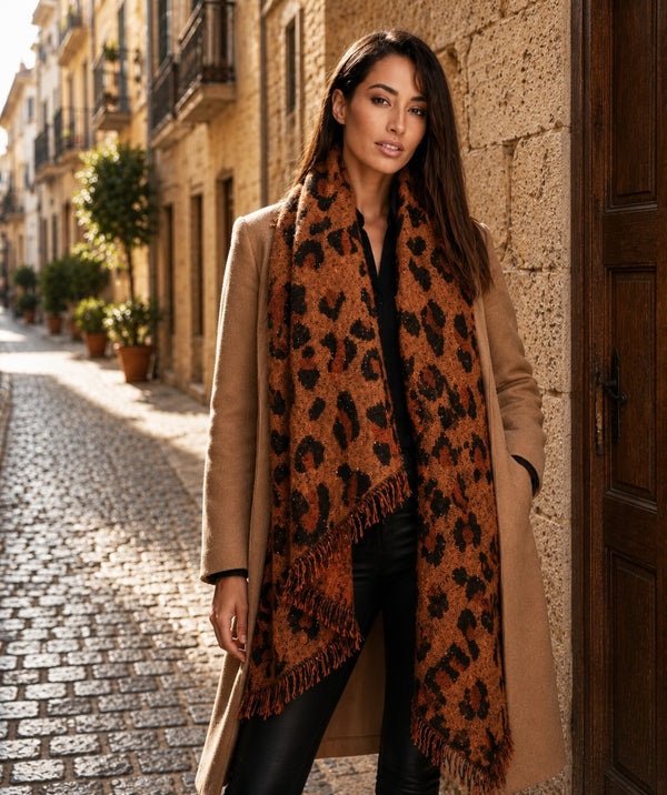 Gloria - Sciarpa coperta oversize decorata