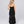 Vienna - Black Silky Maxi Dress with Empire Waist and Lace Details