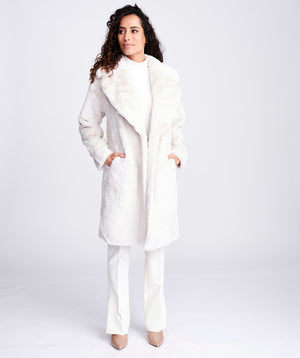 Pearl Longline Faux Fur Coat