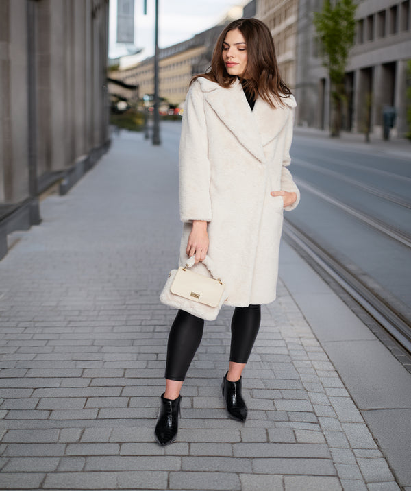 Hepburn - Pearl Longline Faux Fur Coat
