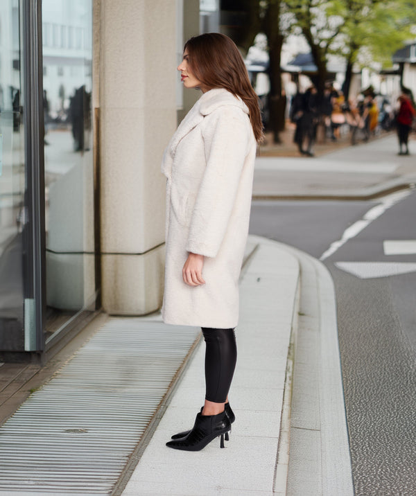 Hepburn - Pearl Longline Faux Fur Coat