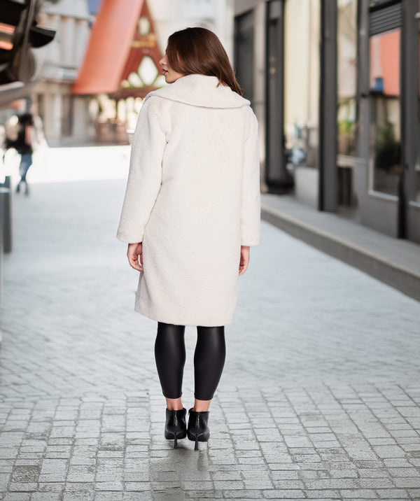 Hepburn - Pearl Longline Faux Fur Coat