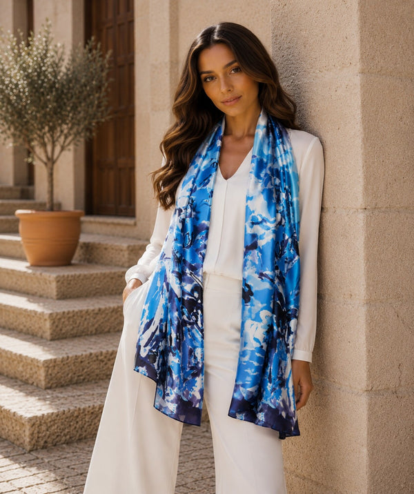 Iris - Satin Silk Scarf