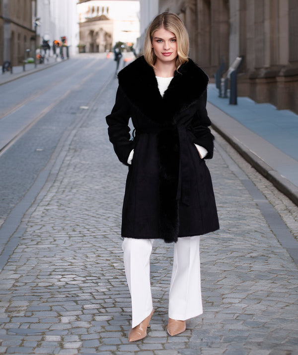 Isabella - Longline Faux Suede Coat