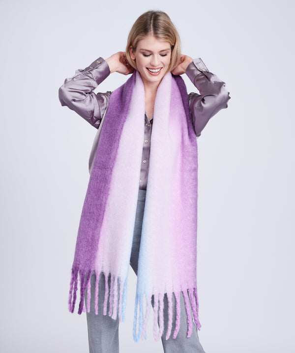 Women`s Tonal Blanket Scarf - Purple