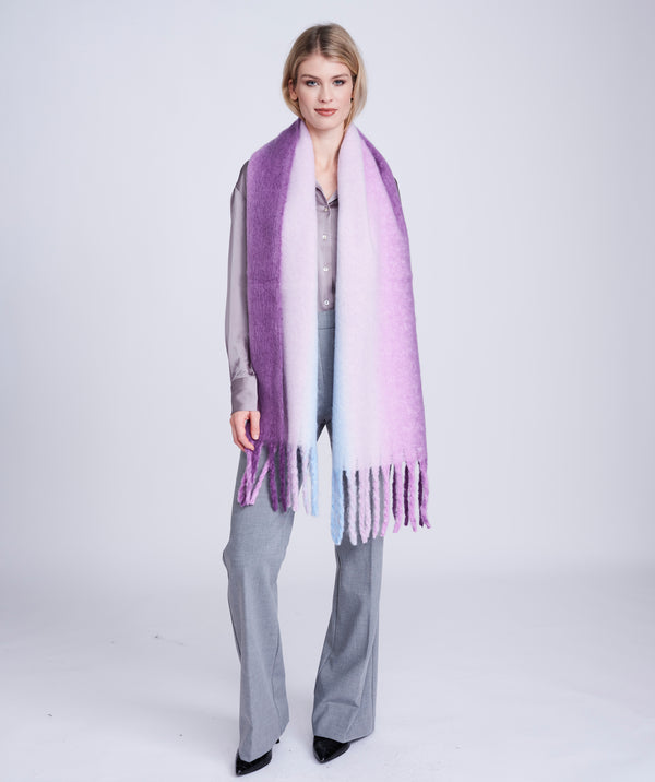 Women`s Tonal Blanket Scarf - Purple