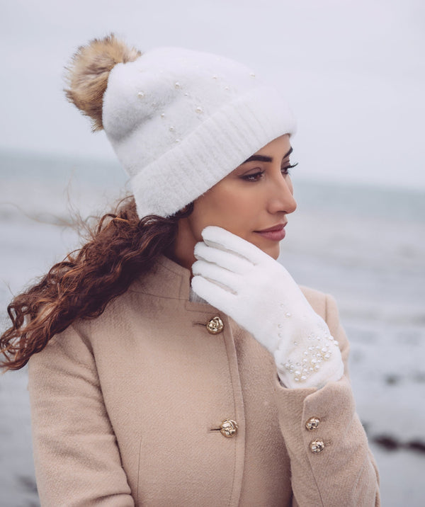 Juliette - Pearl Faux Suede Gloves