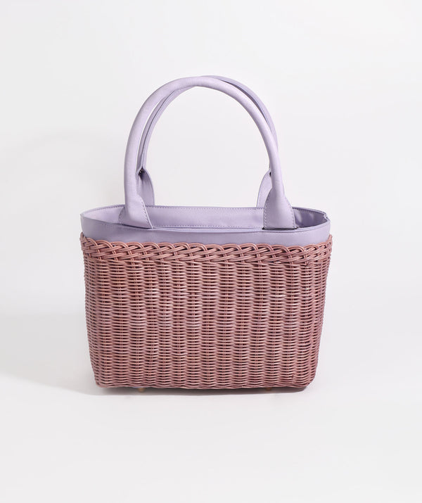 Juno – Lilac Straw Tote