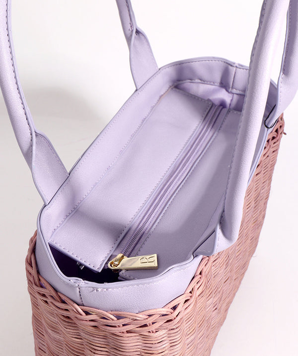 Juno – Lilac Straw Tote