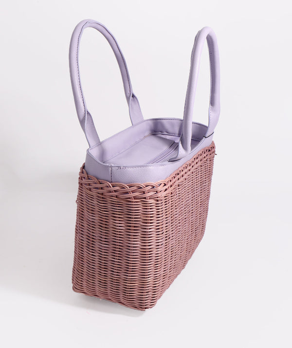 Juno – Lilac Straw Tote