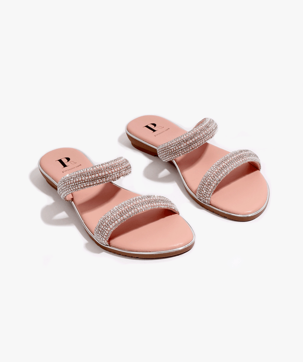 Kalippo - Blush Pink verschönerte Keilblechs Sandalen