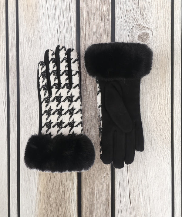 Kandi - Gants en bois de chasse en daim faux avec poignets en fausse fourrure