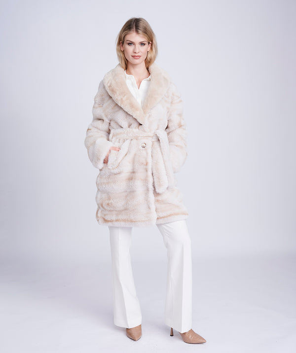 Keeva - Longline Faux Fur Coat