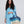 Blauwe gestreepte tas met Twin Top handgrepen