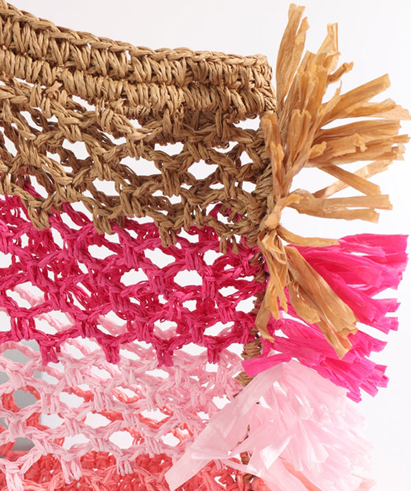 Kiaro - borsa a strisce rosa con manici a doppia top