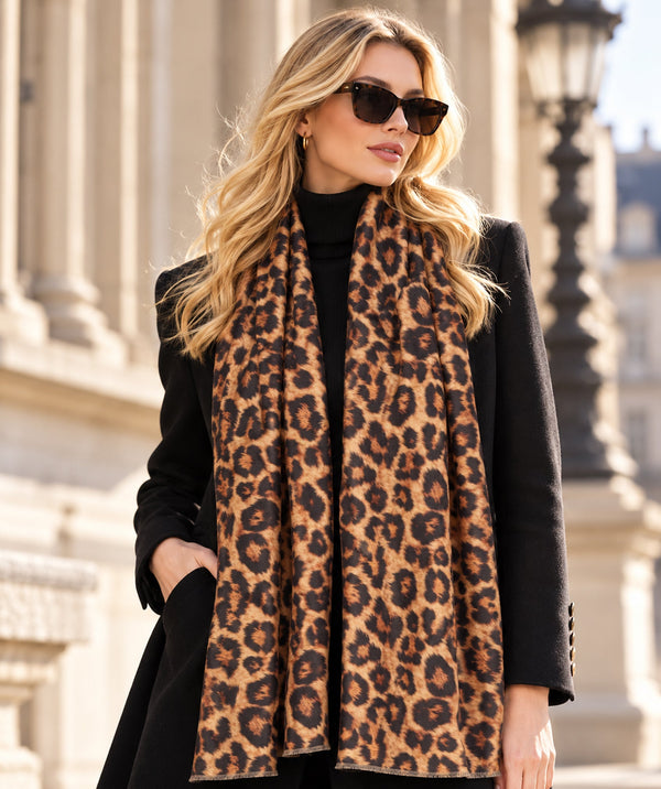 Kingston - Animal Print Scarf - Leopard