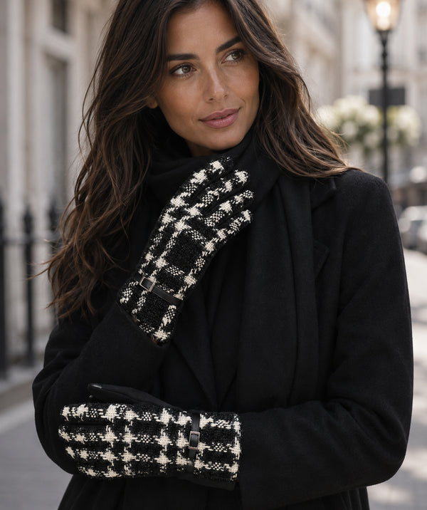 Kizzie - Guanti in tweed alla moda