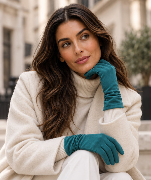 Laura - Guanti classici in pelle scamosciata sintetica