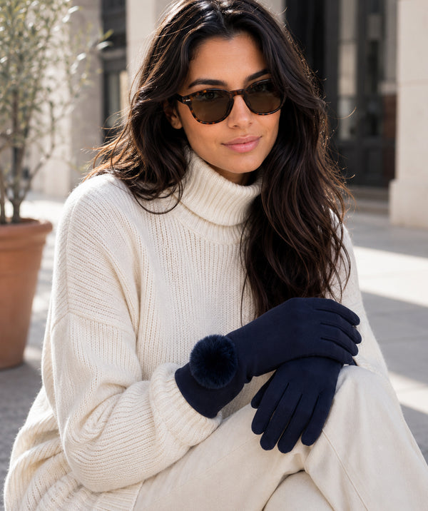 Leighton - Guantes de ante sintético para pantalla táctil