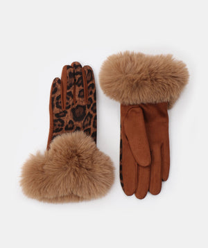 Leopard Print Faux Suede Gloves | Stylish Gloves, Great Value