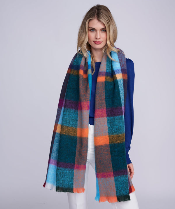 Lianna - Patrón de control azul Bufanda de invierno