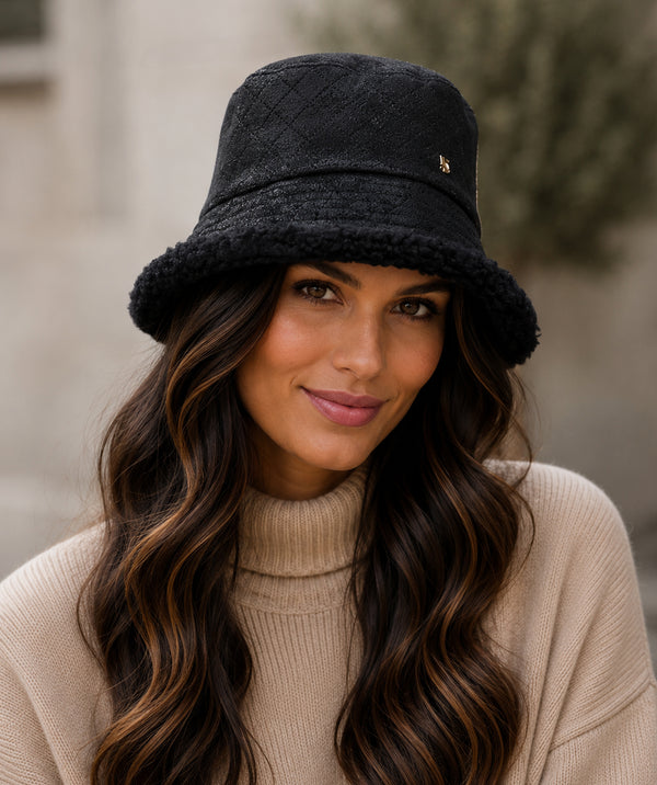 Lucinda - Chapeau bob en faux suède