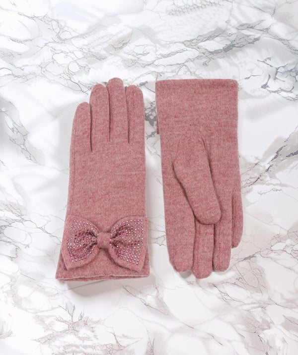 Maddie - Blush Pink Rhinestone verfraaide handschoenen