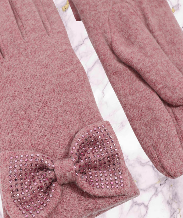 Maddie - Blush Pink Rhinestone verfraaide handschoenen